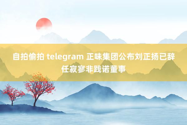 自拍偷拍 telegram 正味集团公布刘正扬已辞任寂寥非践诺董事