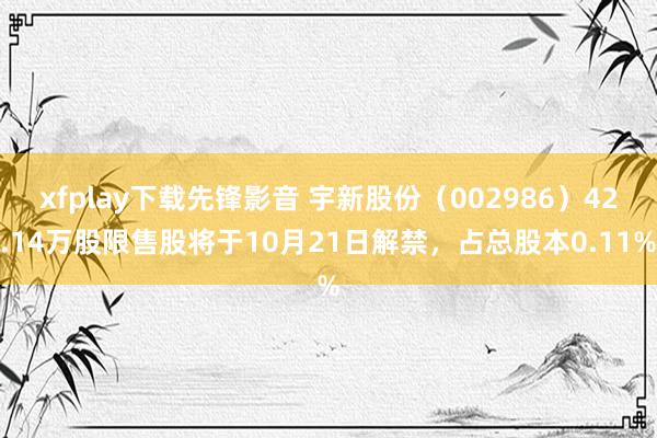 xfplay下载先锋影音 宇新股份（002986）42.14万股限售股将于10月21日解禁，占总股本0.11%