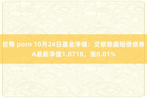 巨臀 porn 10月24日基金净值：交银稳鑫短债债券A最新净值1.0718，涨0.01%