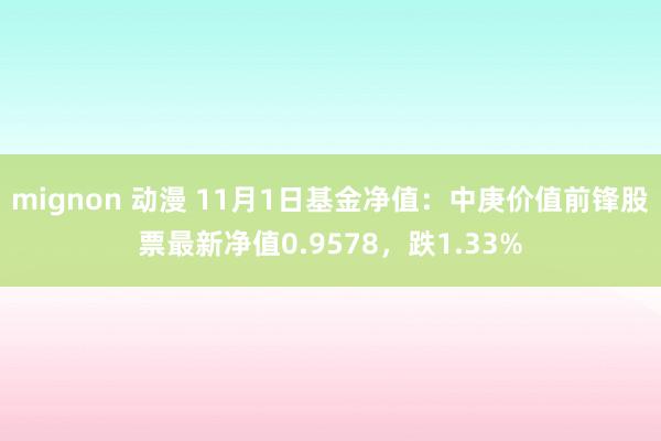 mignon 动漫 11月1日基金净值：中庚价值前锋股票最新净值0.9578，跌1.33%