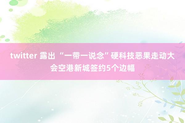 twitter 露出 “一带一说念”硬科技恶果走动大会空港新城签约5个边幅