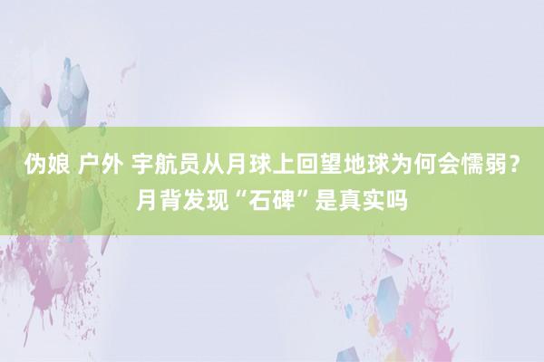 伪娘 户外 宇航员从月球上回望地球为何会懦弱？月背发现“石碑”是真实吗