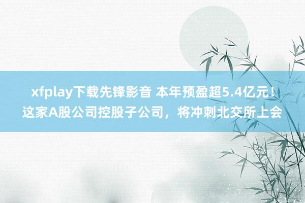 xfplay下载先锋影音 本年预盈超5.4亿元！这家A股公司控股子公司，将冲刺北交所上会