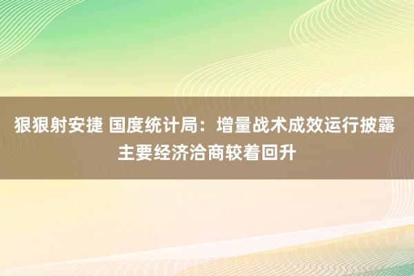 狠狠射安捷 国度统计局：增量战术成效运行披露 主要经济洽商较着回升