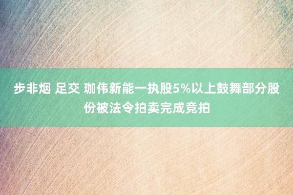 步非烟 足交 珈伟新能一执股5%以上鼓舞部分股份被法令拍卖完成竞拍