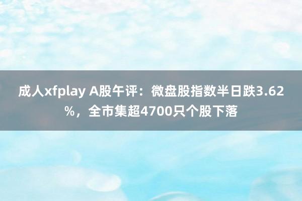 成人xfplay A股午评：微盘股指数半日跌3.62%，全市