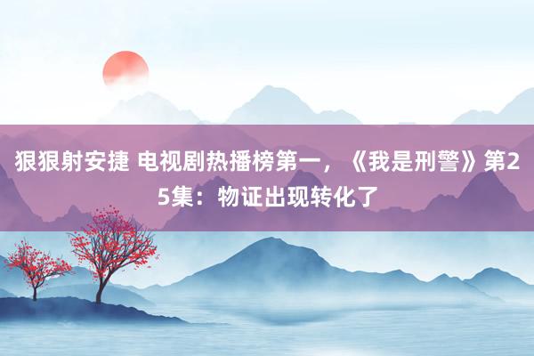 狠狠射安捷 电视剧热播榜第一，《我是刑警》第25集：物证出现