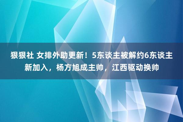 狠狠社 女排外助更新！5东谈主被解约6东谈主新加入，杨方旭成