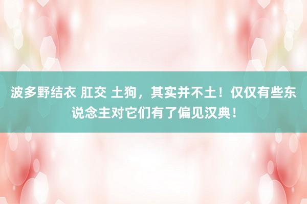 波多野结衣 肛交 土狗，其实并不土！仅仅有些东说念主对它们有了偏见汉典！