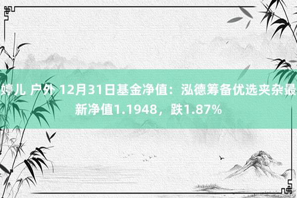 婷儿 户外 12月31日基金净值：泓德筹备优选夹杂最新净值1.1948，跌1.87%