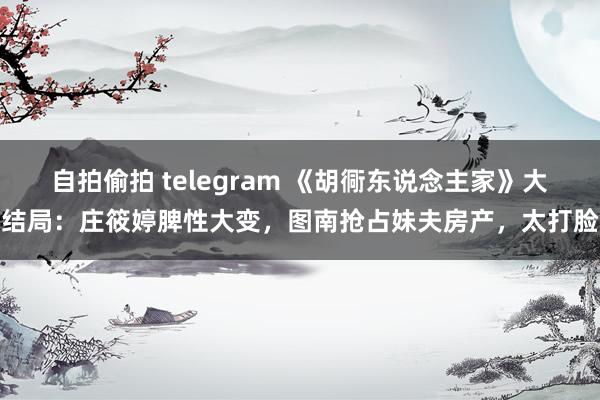 自拍偷拍 telegram 《胡衕东说念主家》大结局：庄筱婷脾性大变，图南抢占妹夫房产，太打脸