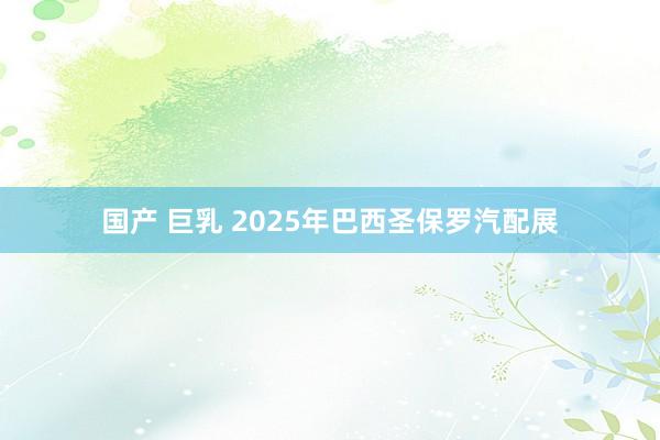 国产 巨乳 2025年巴西圣保罗汽配展