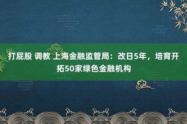 打屁股 调教 上海金融监管局：改日5年，培育开拓50家绿色金