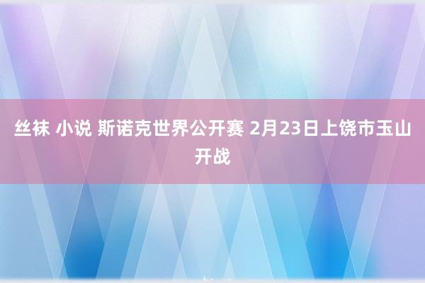 丝袜 小说 斯诺克世界公开赛 2月23日上饶市玉山开战