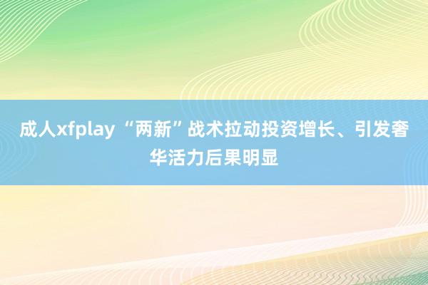 成人xfplay “两新”战术拉动投资增长、引发奢华活力后果