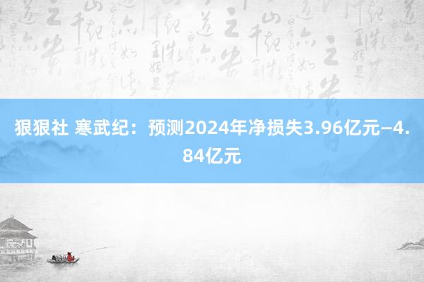 狠狠社 寒武纪：预测2024年净损失3.96亿元—4.84亿