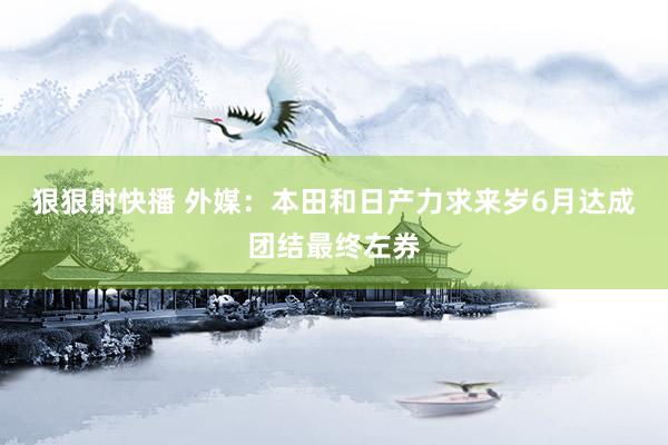 狠狠射快播 外媒：本田和日产力求来岁6月达成团结最终左券